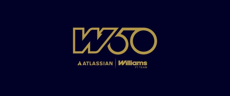 Williams F1 Team anniversary mark celebrating 50 years in Formula One