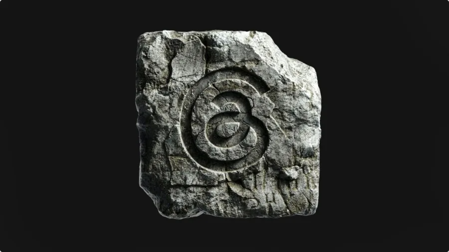 Threads logo carved in stone from the Studio NARI identity