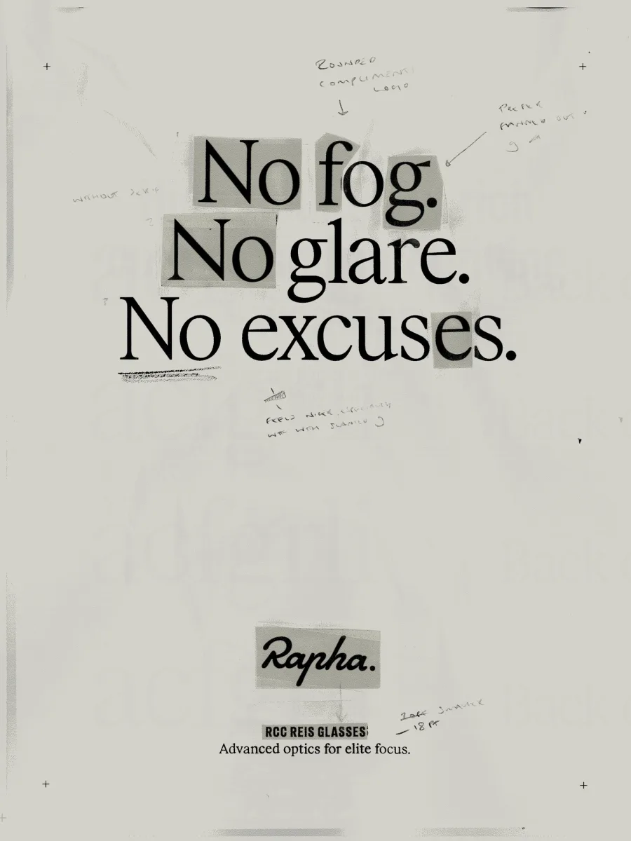 Rapha poster set in its new custom typefaces by Six and Frost