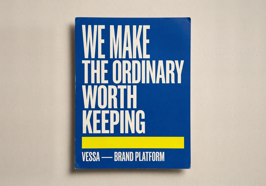 VESSA brand platform document: brand strategy by Brandlic