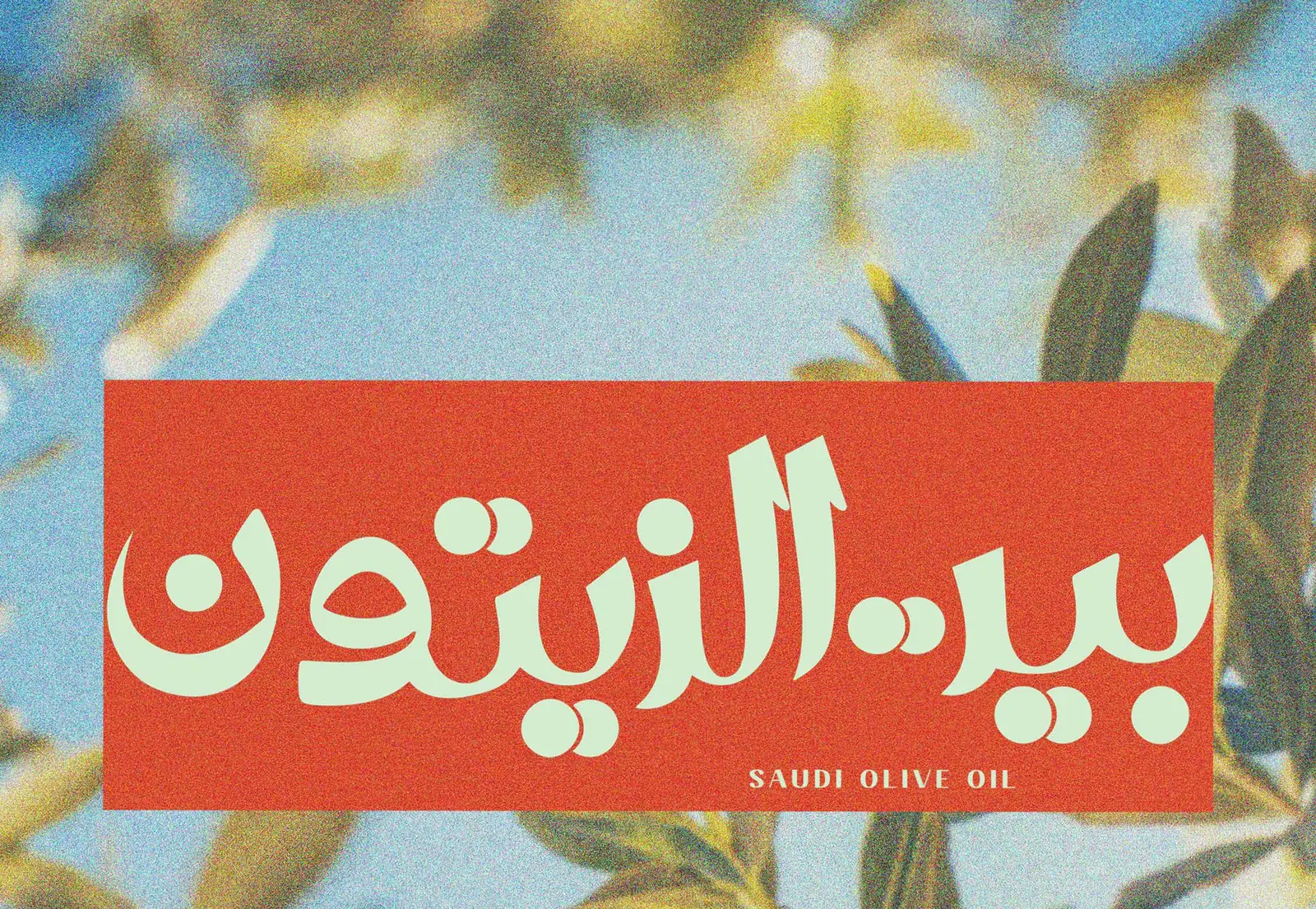 Bait Al Zaitoon: the Arabic wordmark on the orange panel