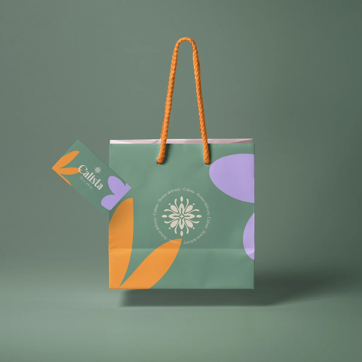 Calista: the gift bag and box with the rosette seal