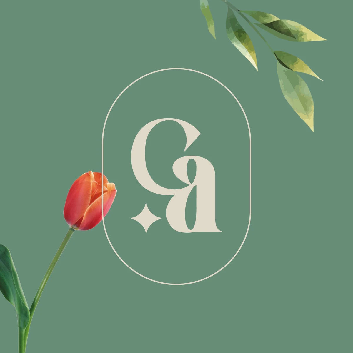 Calista: the C and A monogram in an oval frame