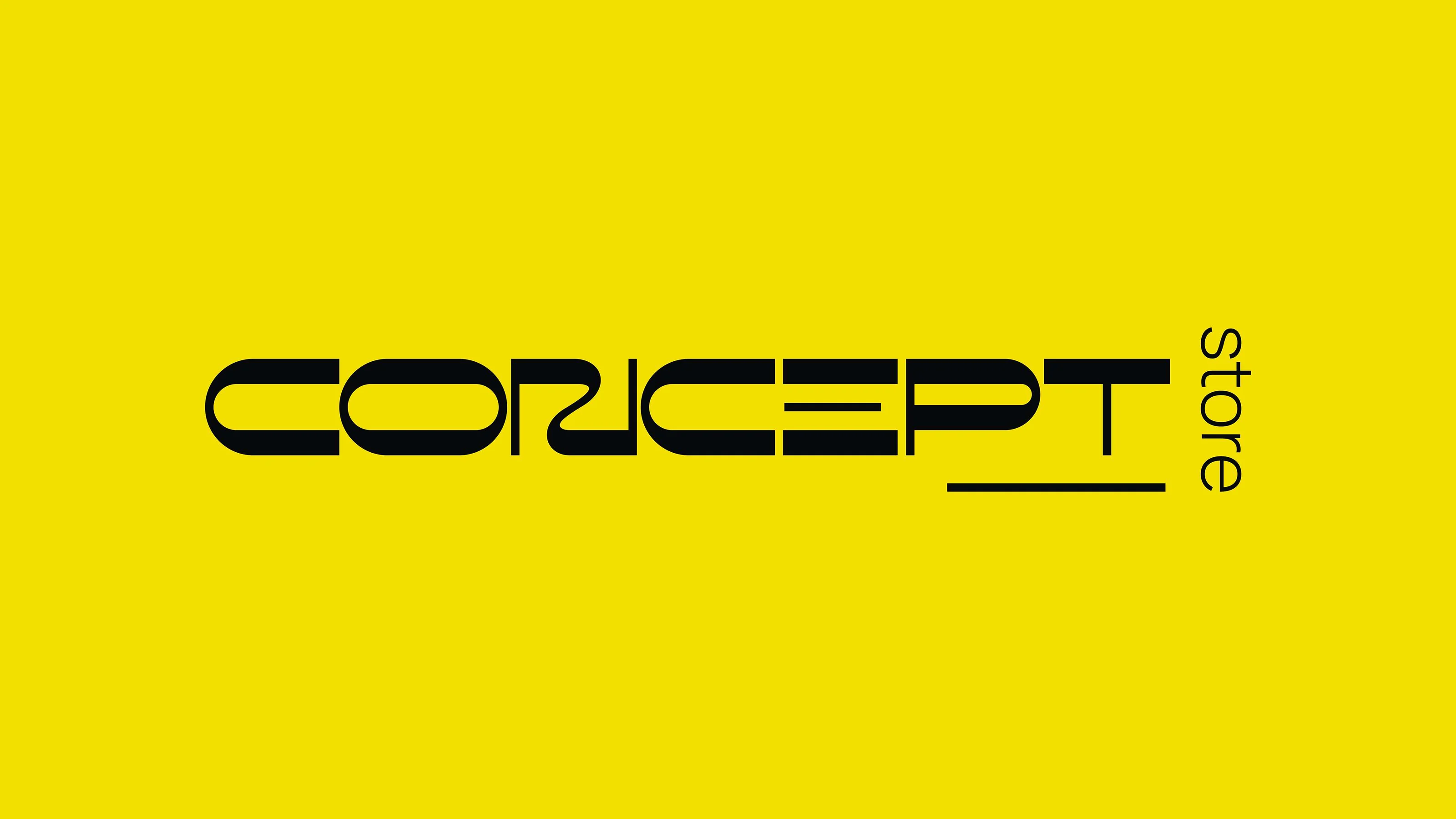 Concept Store: the wordmark in signal yellow