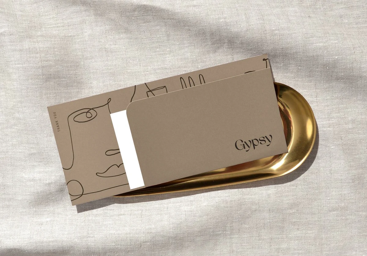 Gypsy: the menu folder on a brass tray