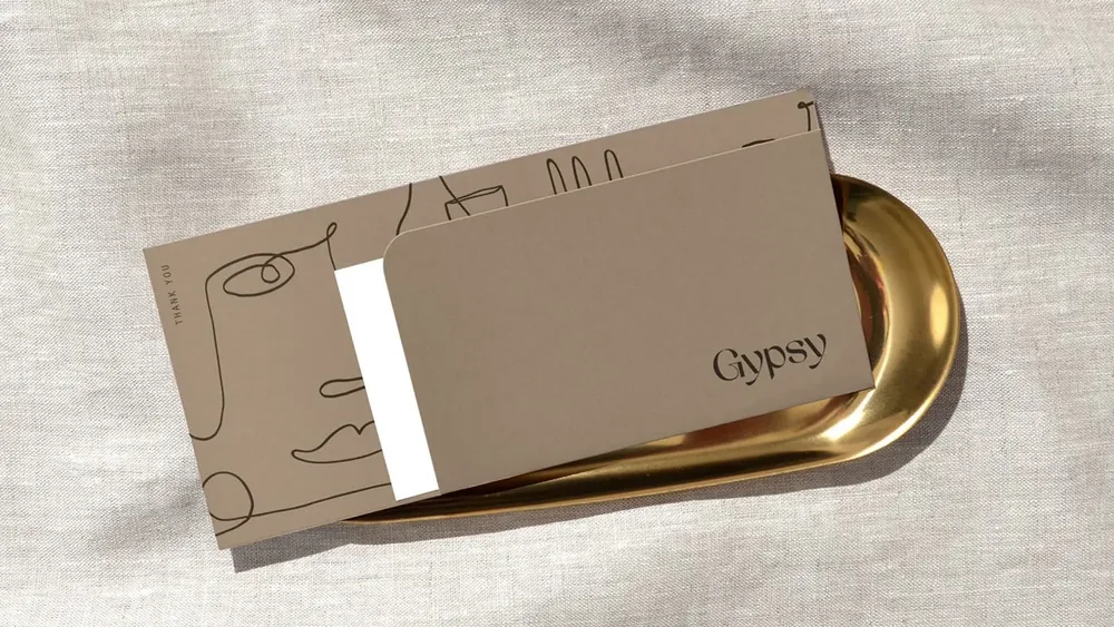 Gypsy: the menu folder on a brass tray