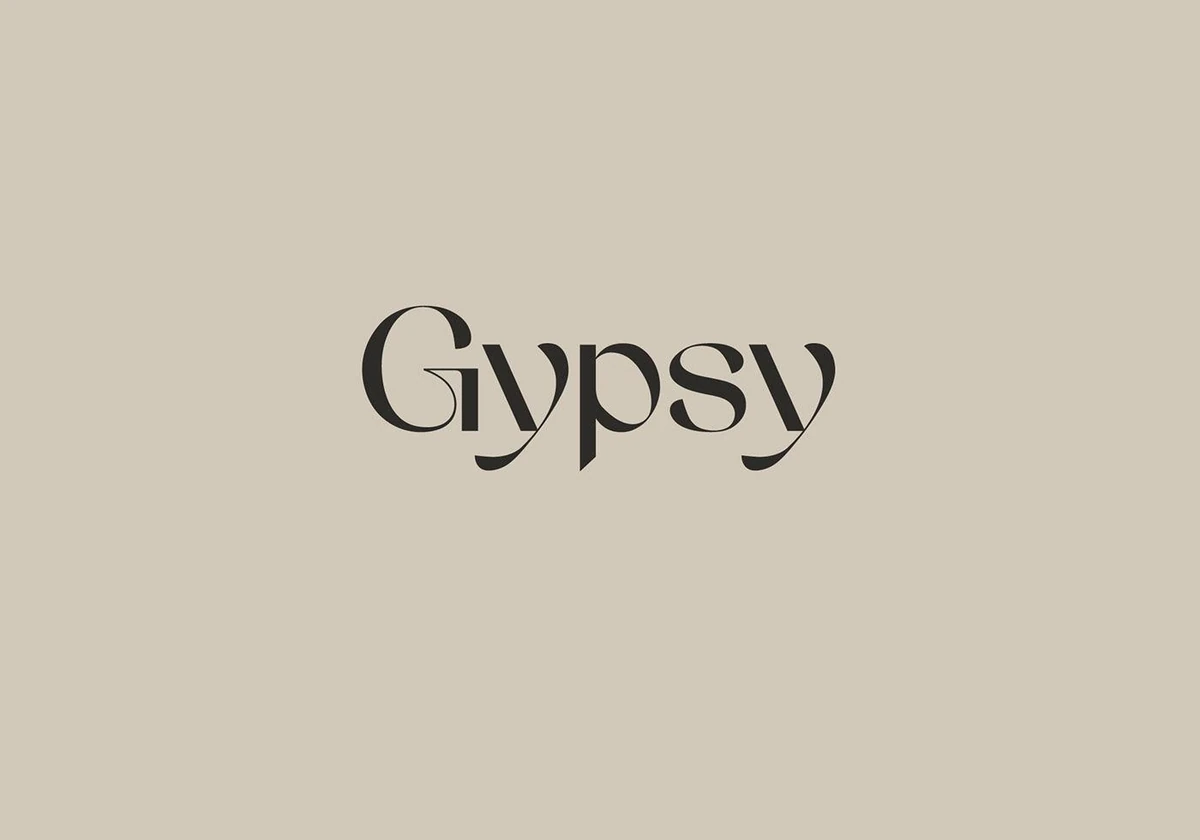 Gypsy: the wordmark on taupe