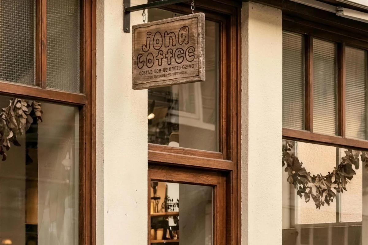 Jona Coffee: the hanging shopfront sign
