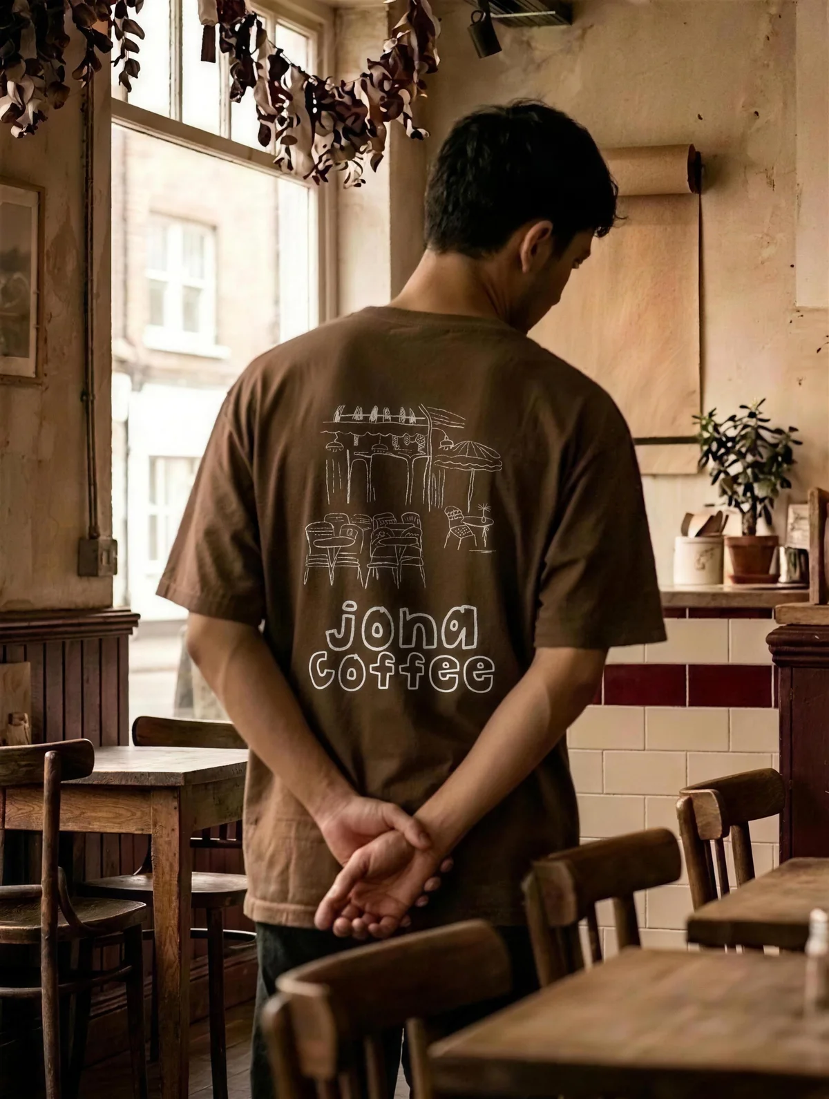 Jona Coffee: the staff tee with the illustration on the back