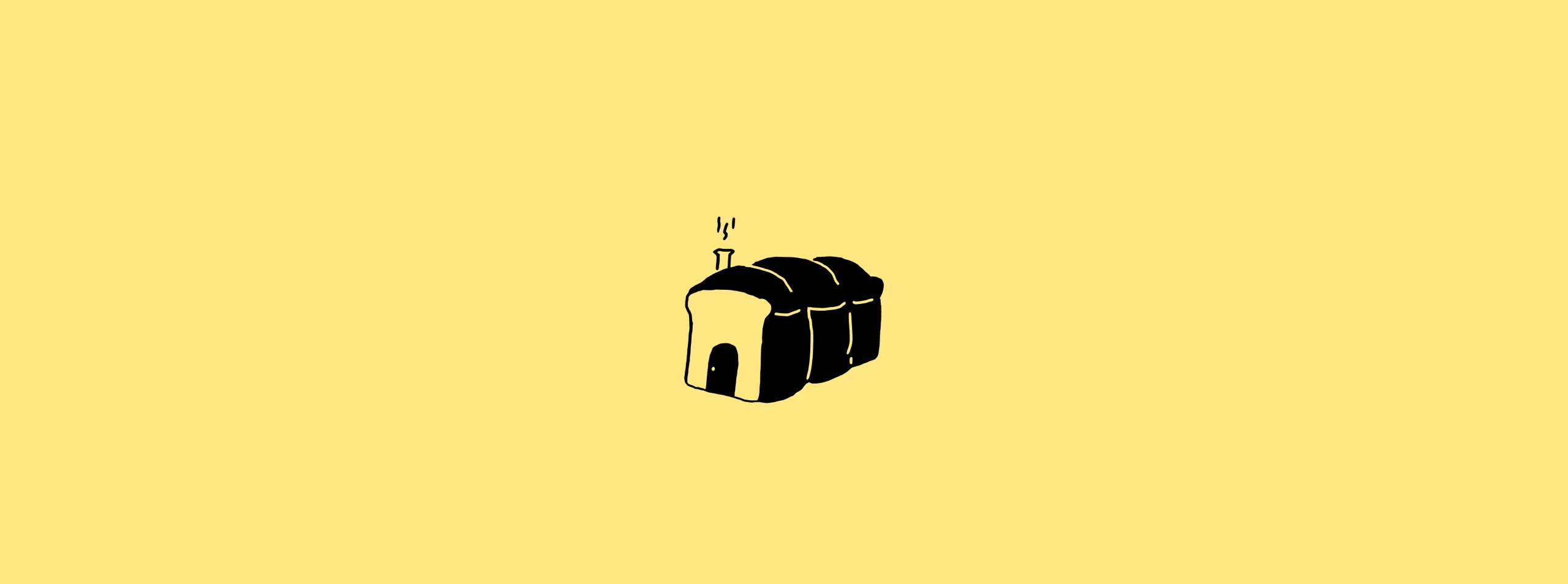 Late June Bakehouse: the house-shaped loaf illustration on butter yellow
