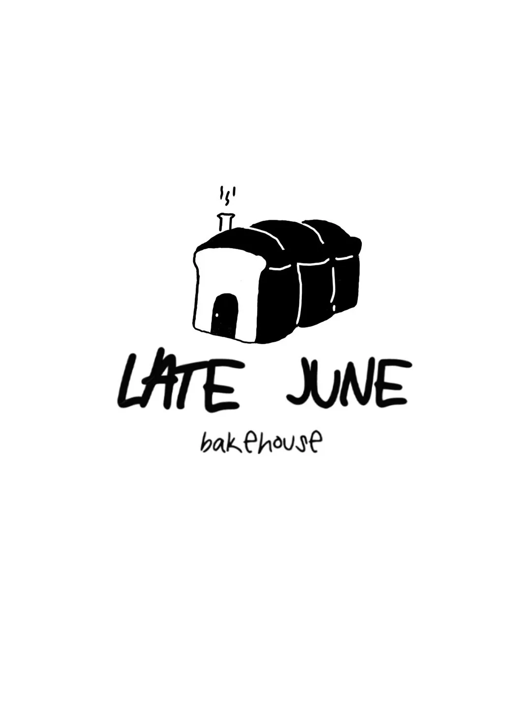 Late June Bakehouse: the primary logo in black on white
