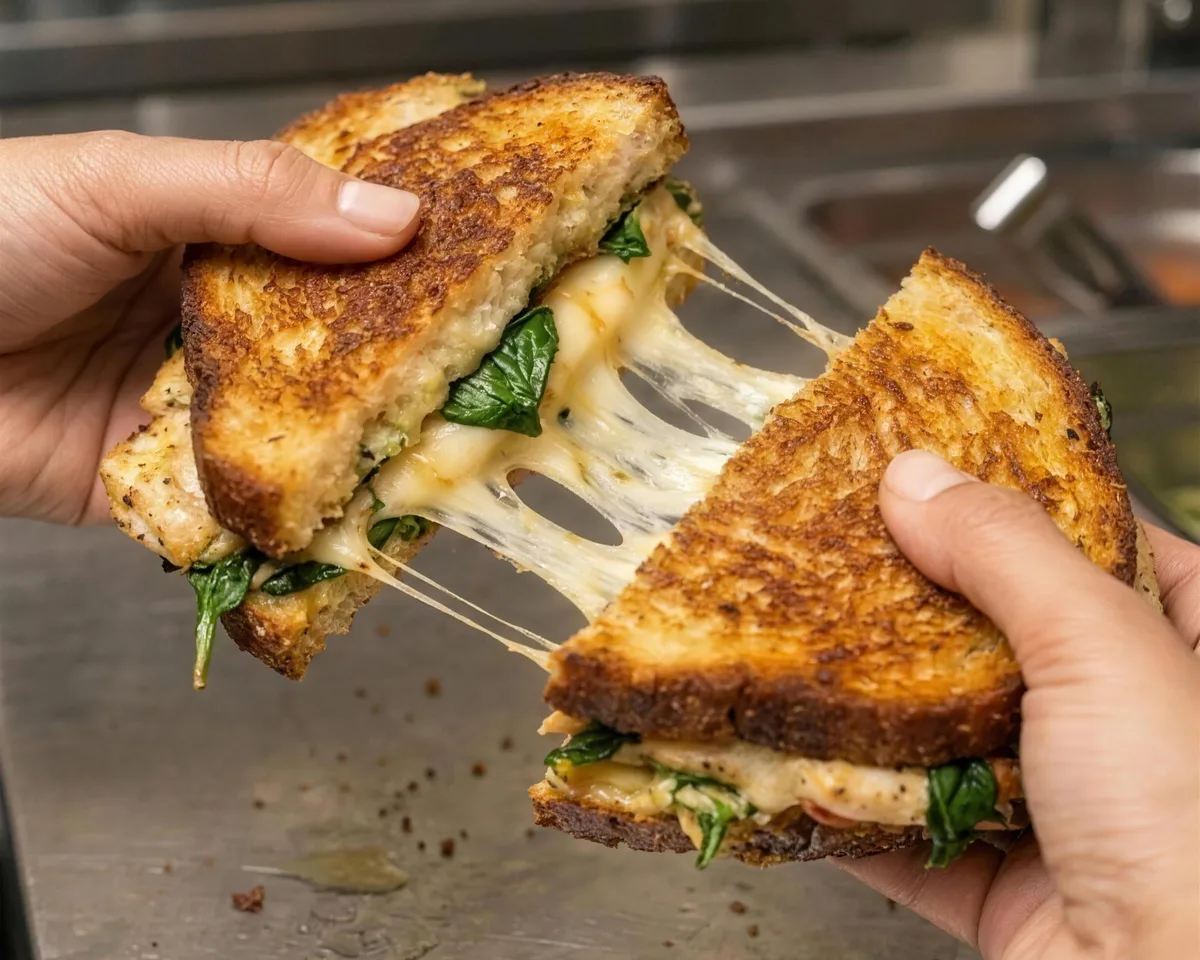 MELTD: the sandwich held to camera