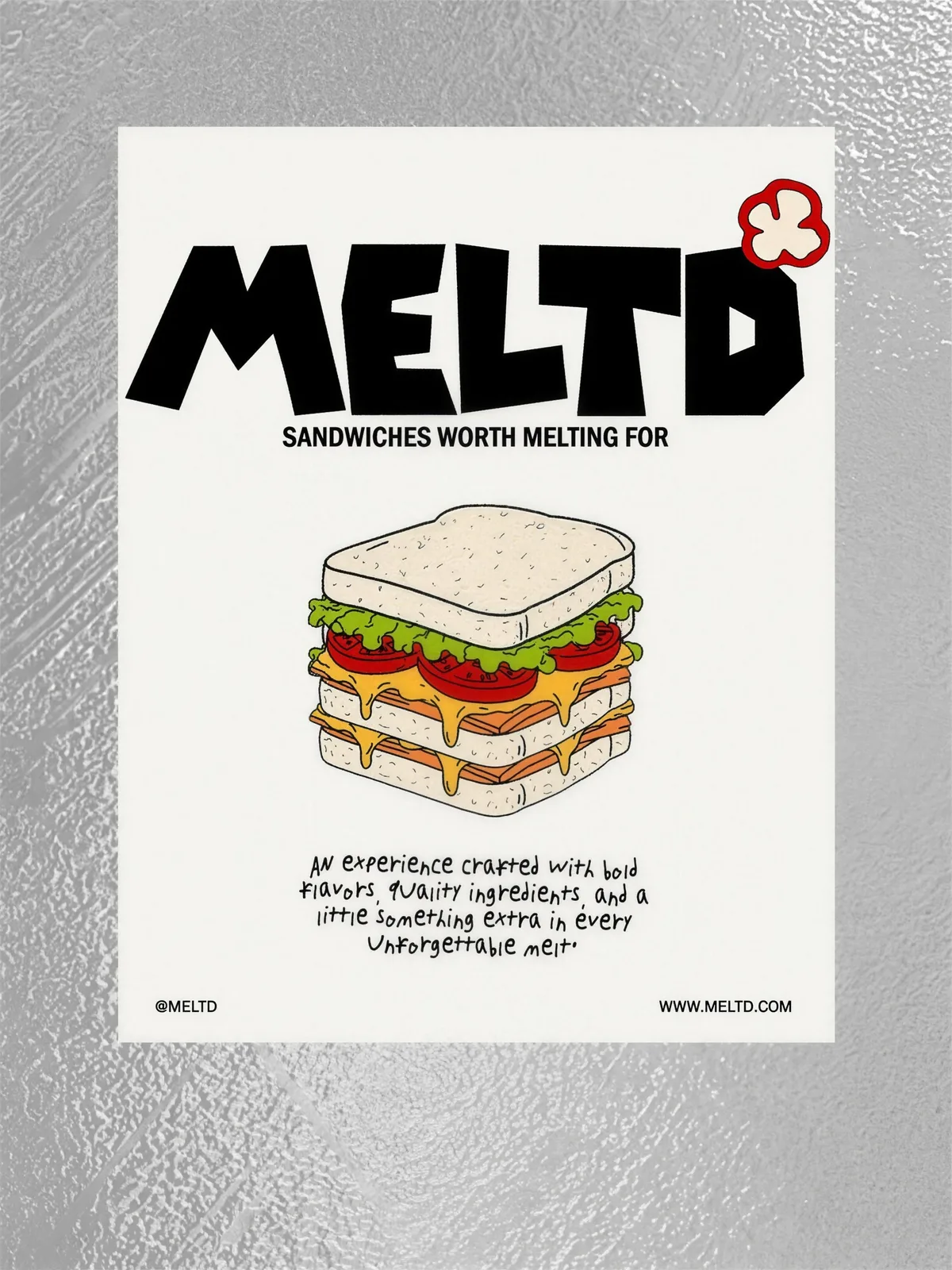 MELTD: the poster artwork with the drawn sandwich