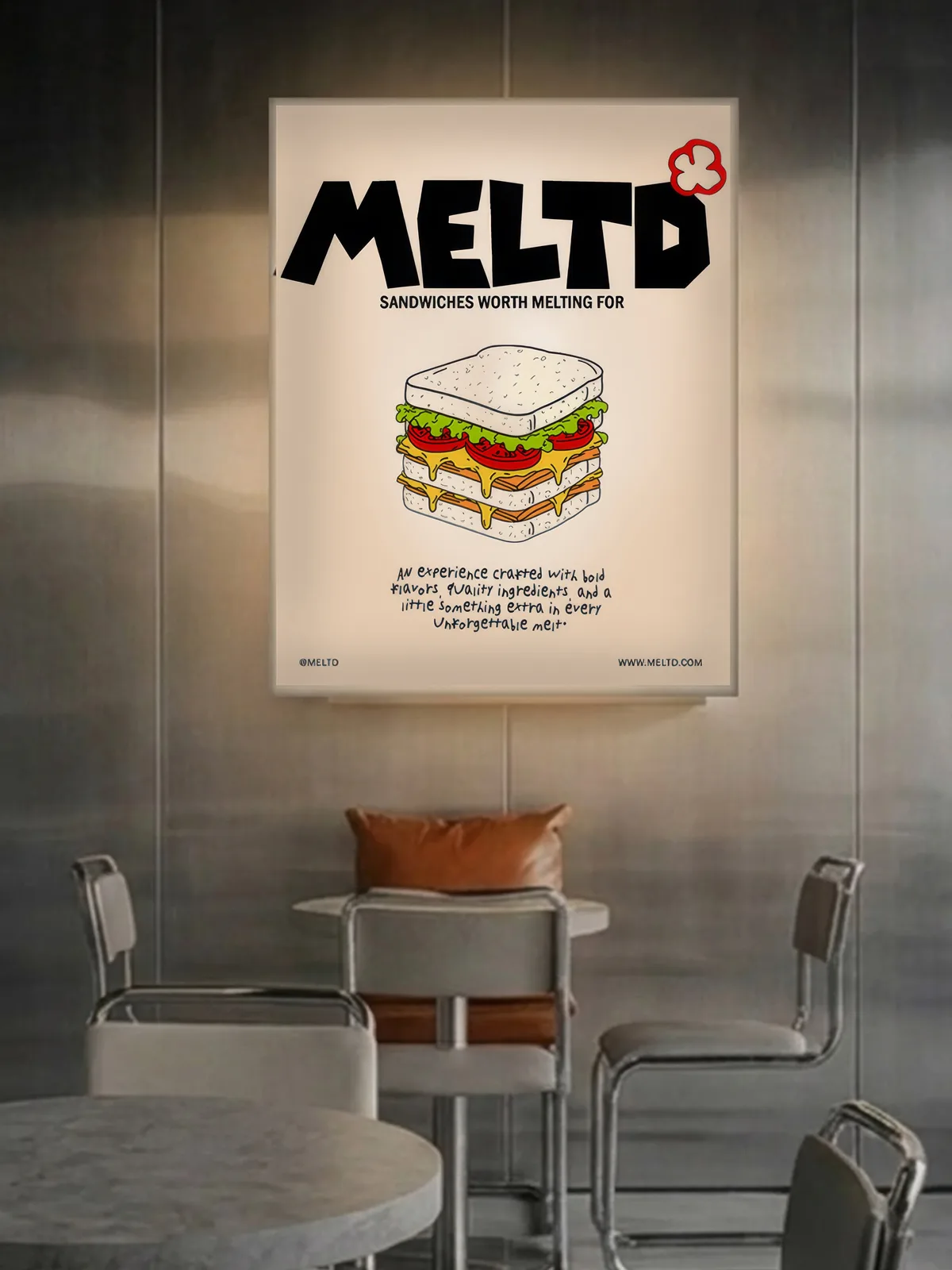 MELTD: the poster beside the counter