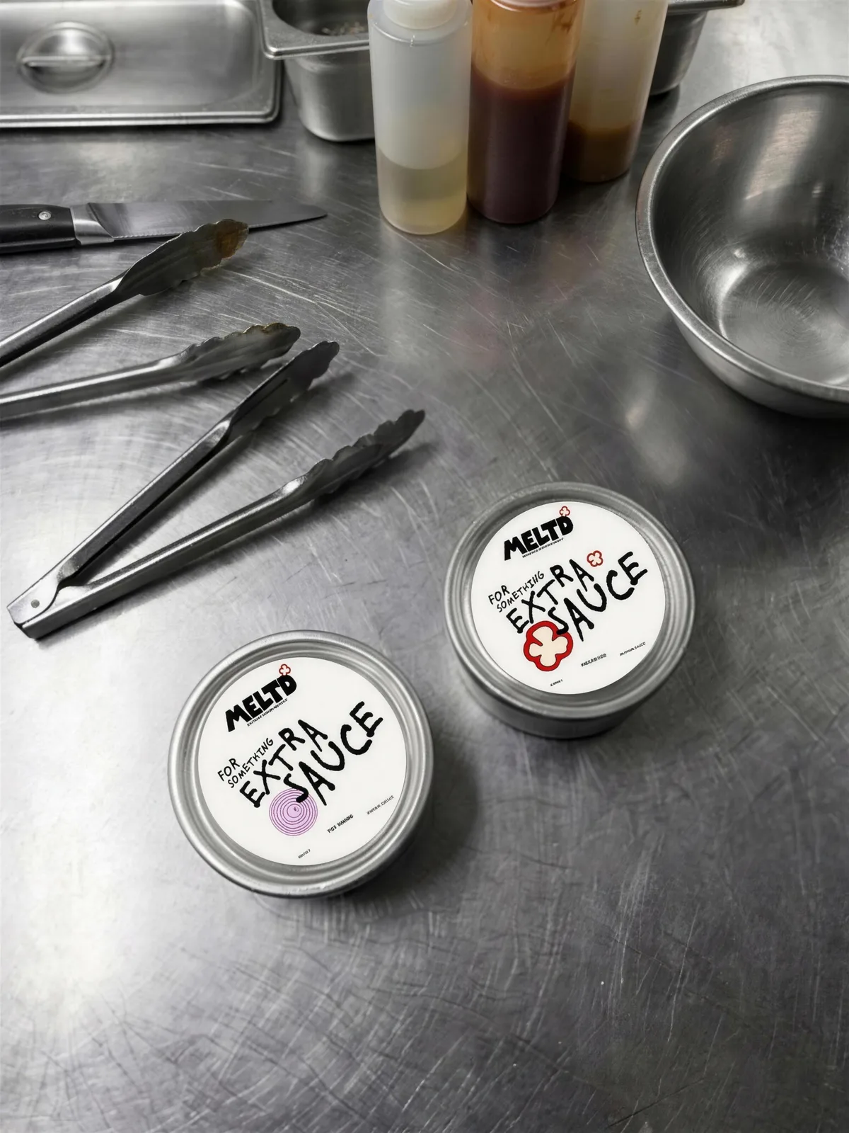 MELTD: the sauce tins on the pass