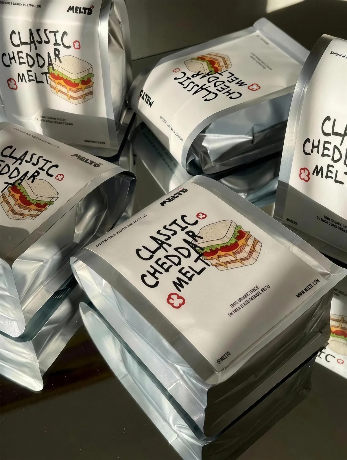 MELTD: wrapped sandwiches in printed film