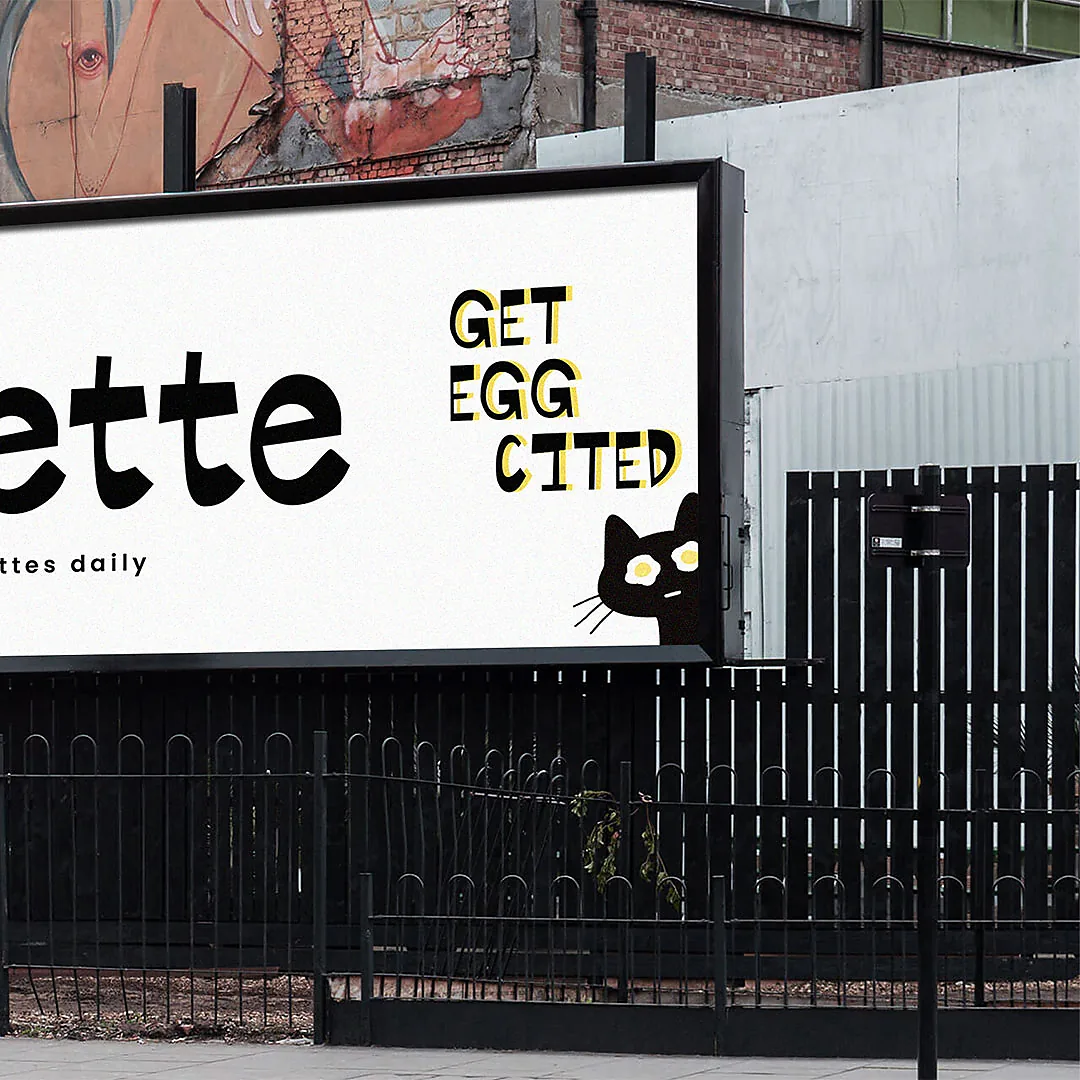 Meowlette: billboard, get egg-cited