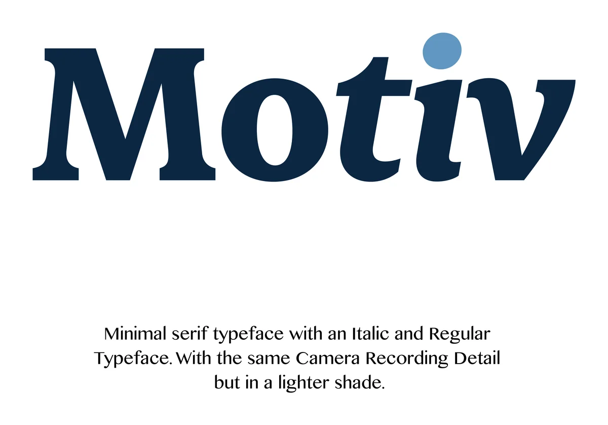 Motiv: an italic cut of the wordmark