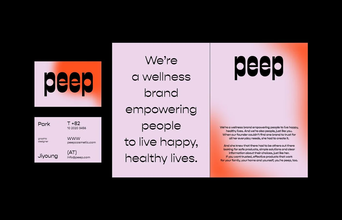 peep: cards and printed matter on black