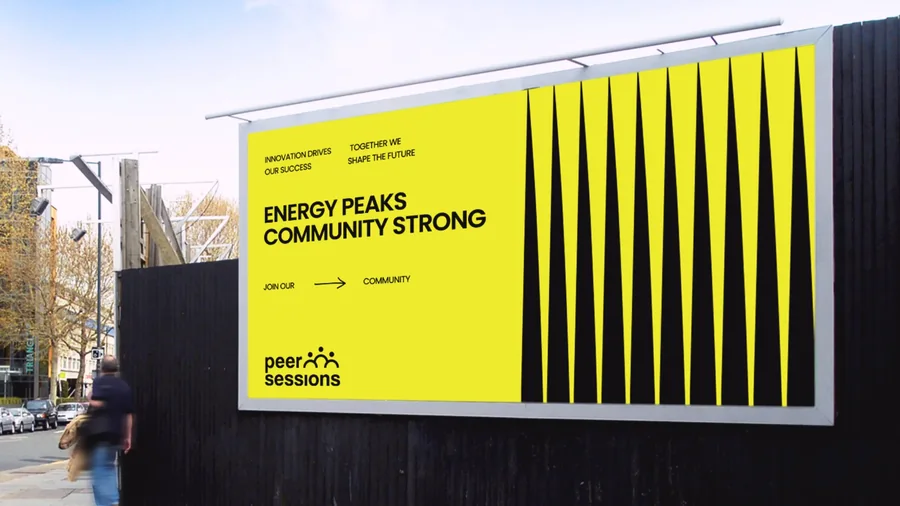 Peer Sessions: a street billboard