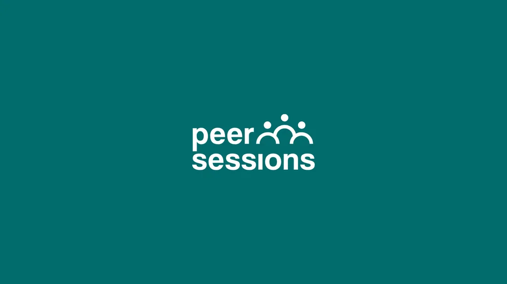Peer Sessions: the wordmark in teal