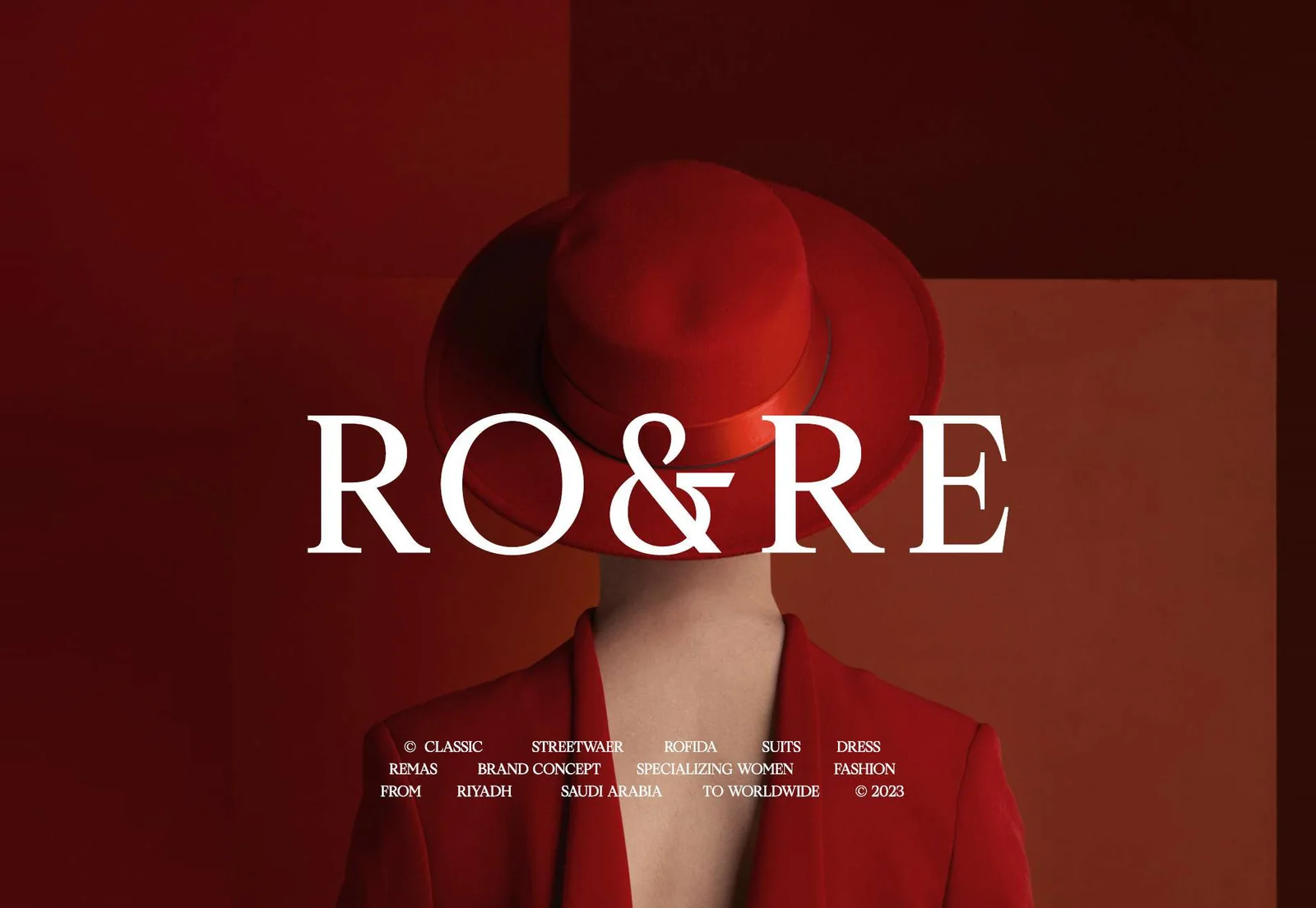 RO&RE: the wordmark over a red editorial portrait