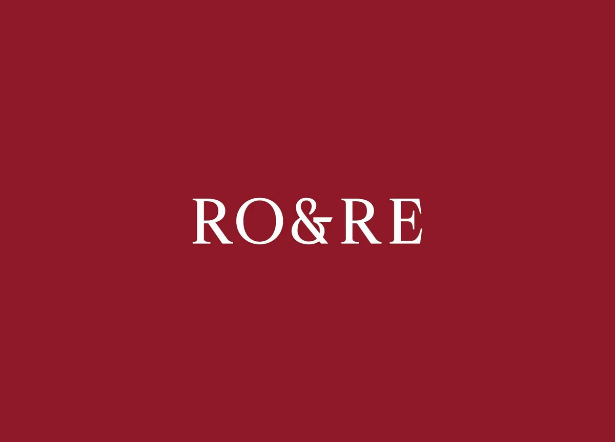 RO&RE: the wordmark in white on deep red