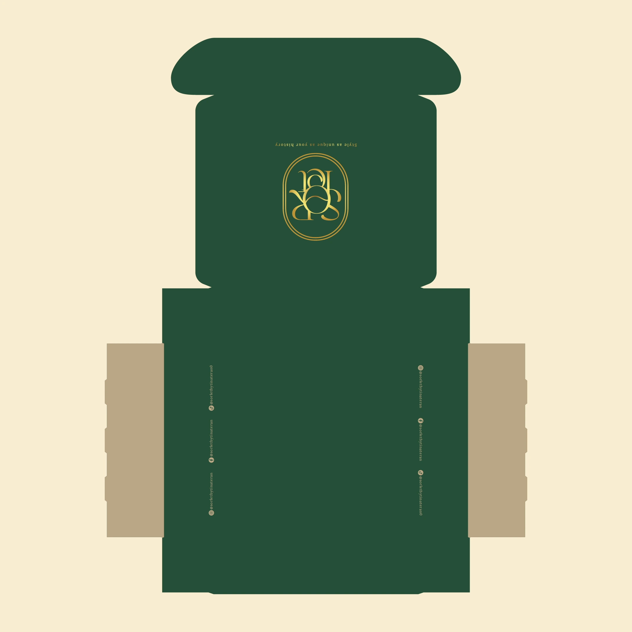 Sorlet: corrugated mailer dieline, outer face