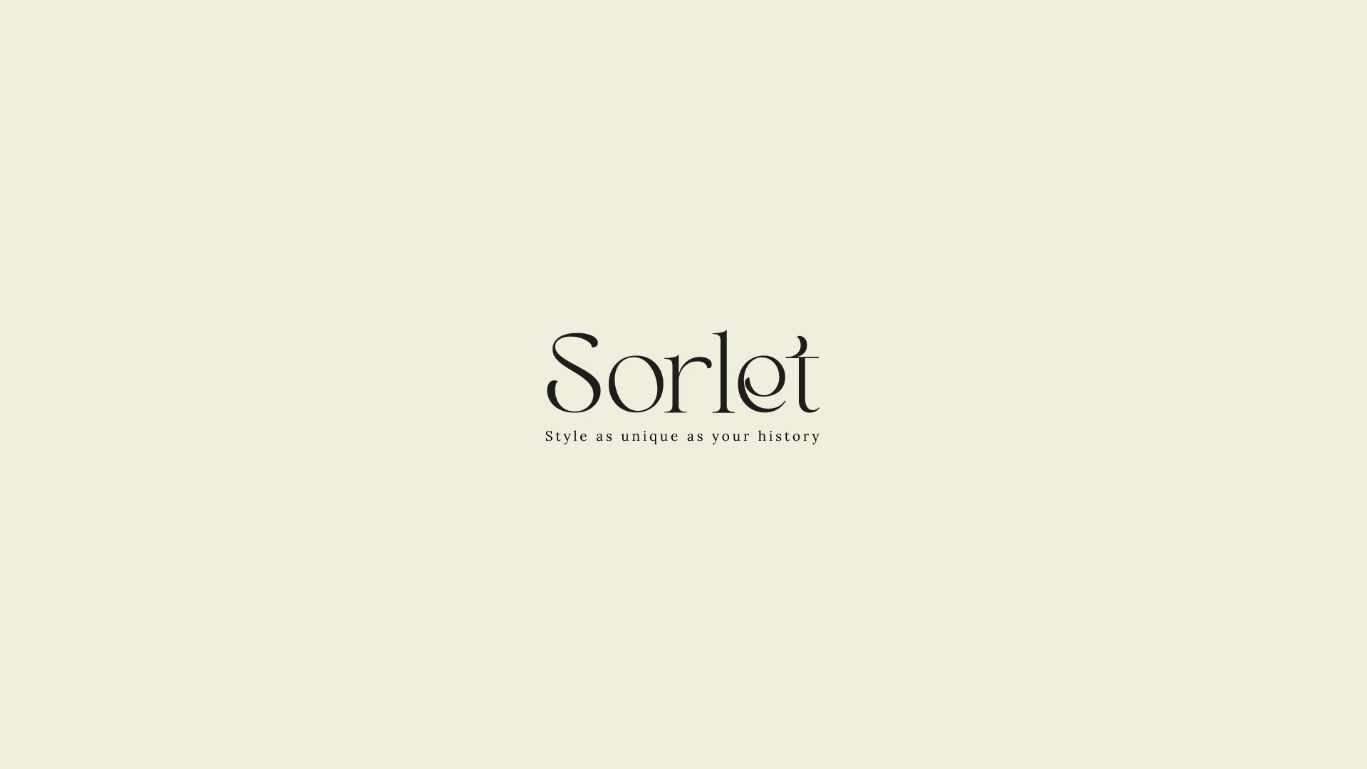 Sorlet: wordmark and strapline on cream
