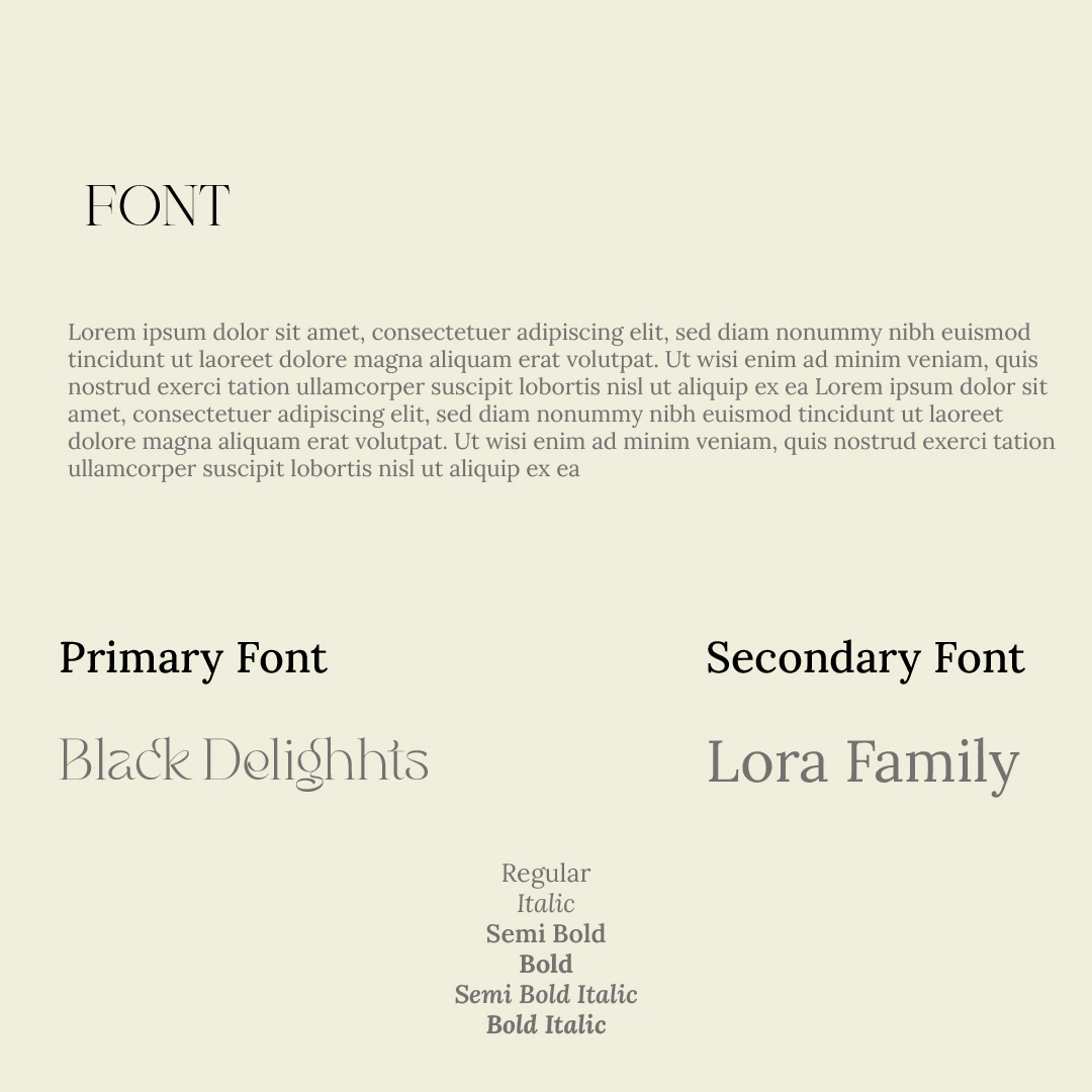 Sorlet: primary and secondary typefaces