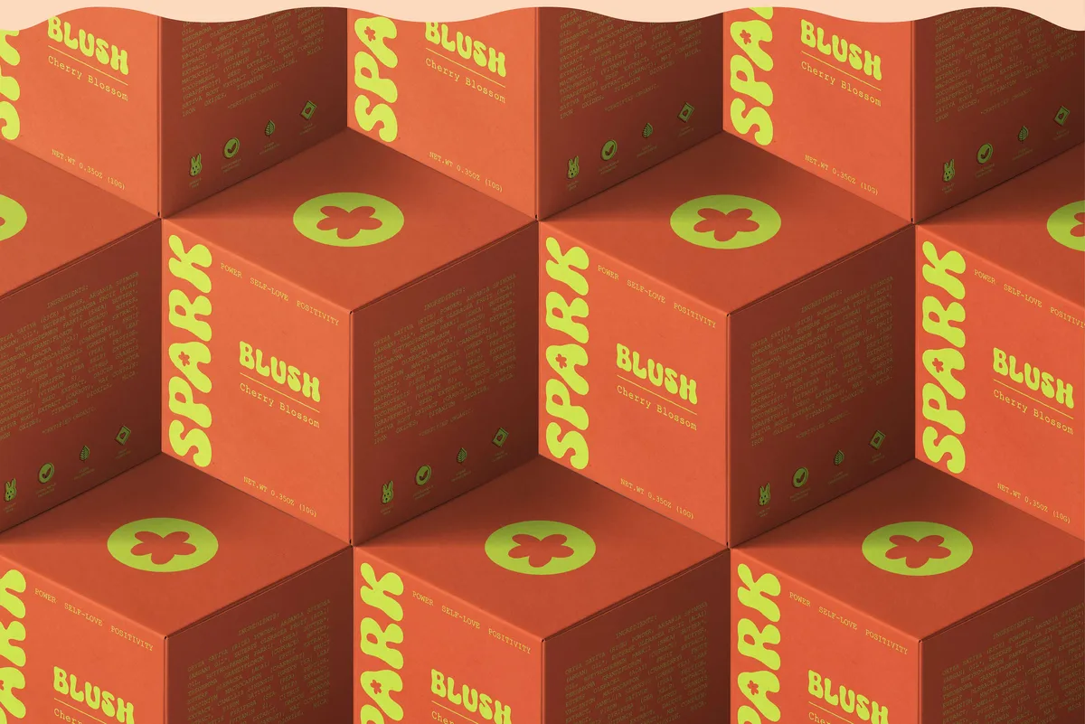 Spark Beauty: the blush cartons in orange