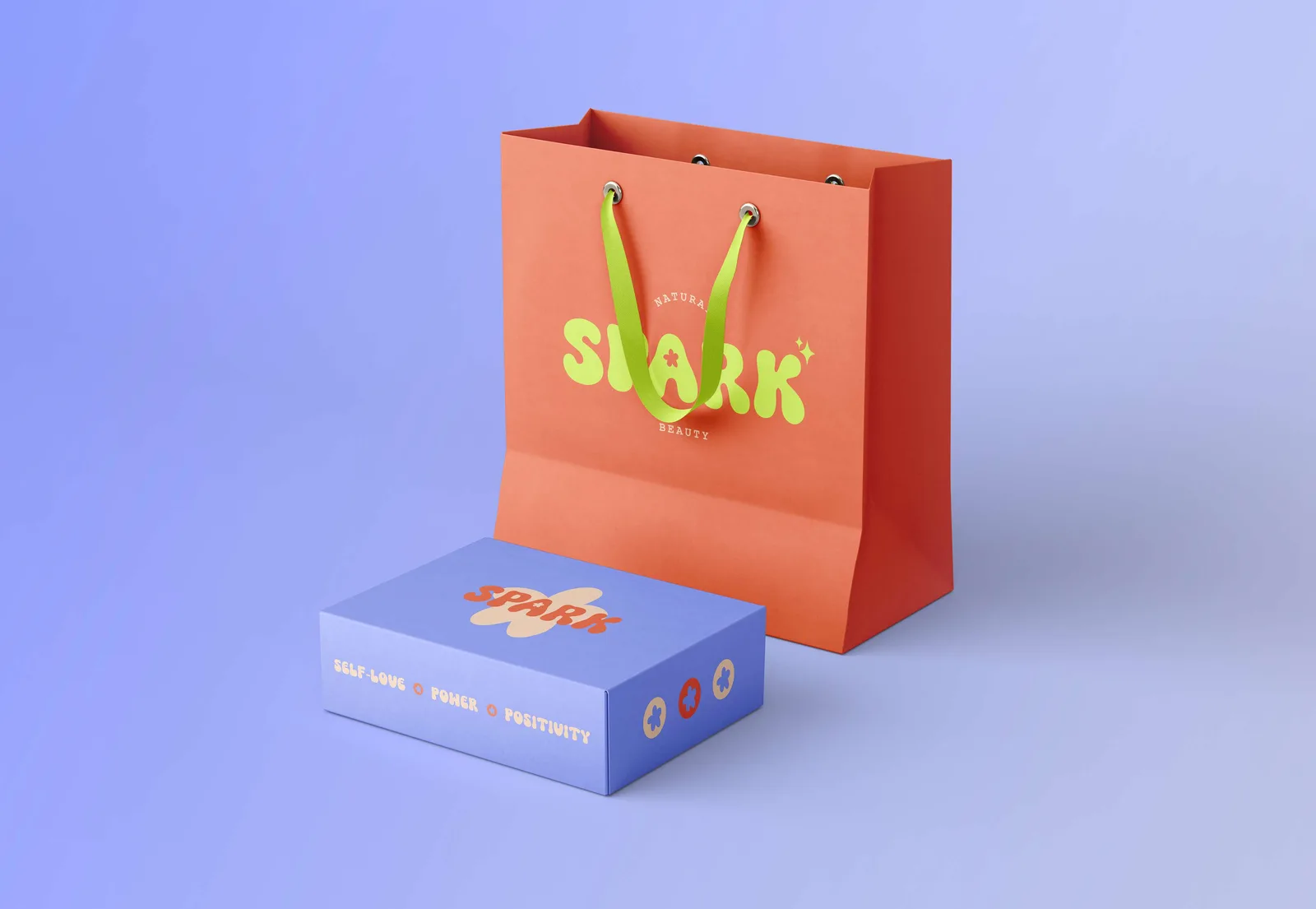 Spark Beauty: the carrier bag and gift box