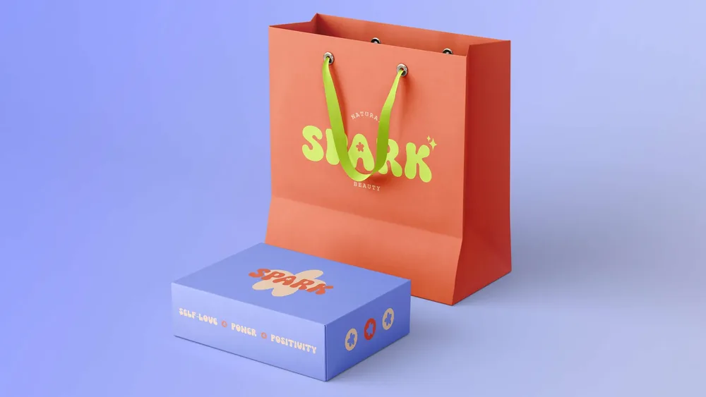 Spark Beauty: the carrier bag and gift box