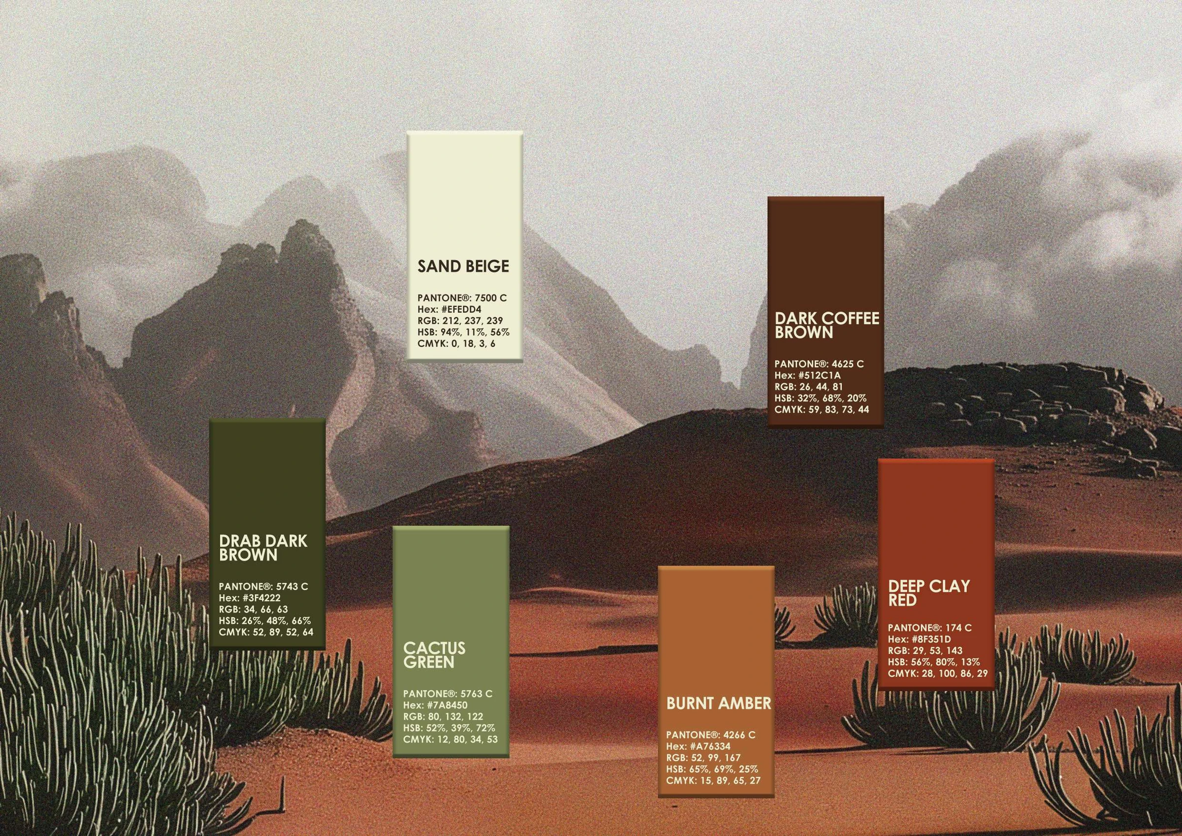 TRZ: colour palette drawn from the desert landscape