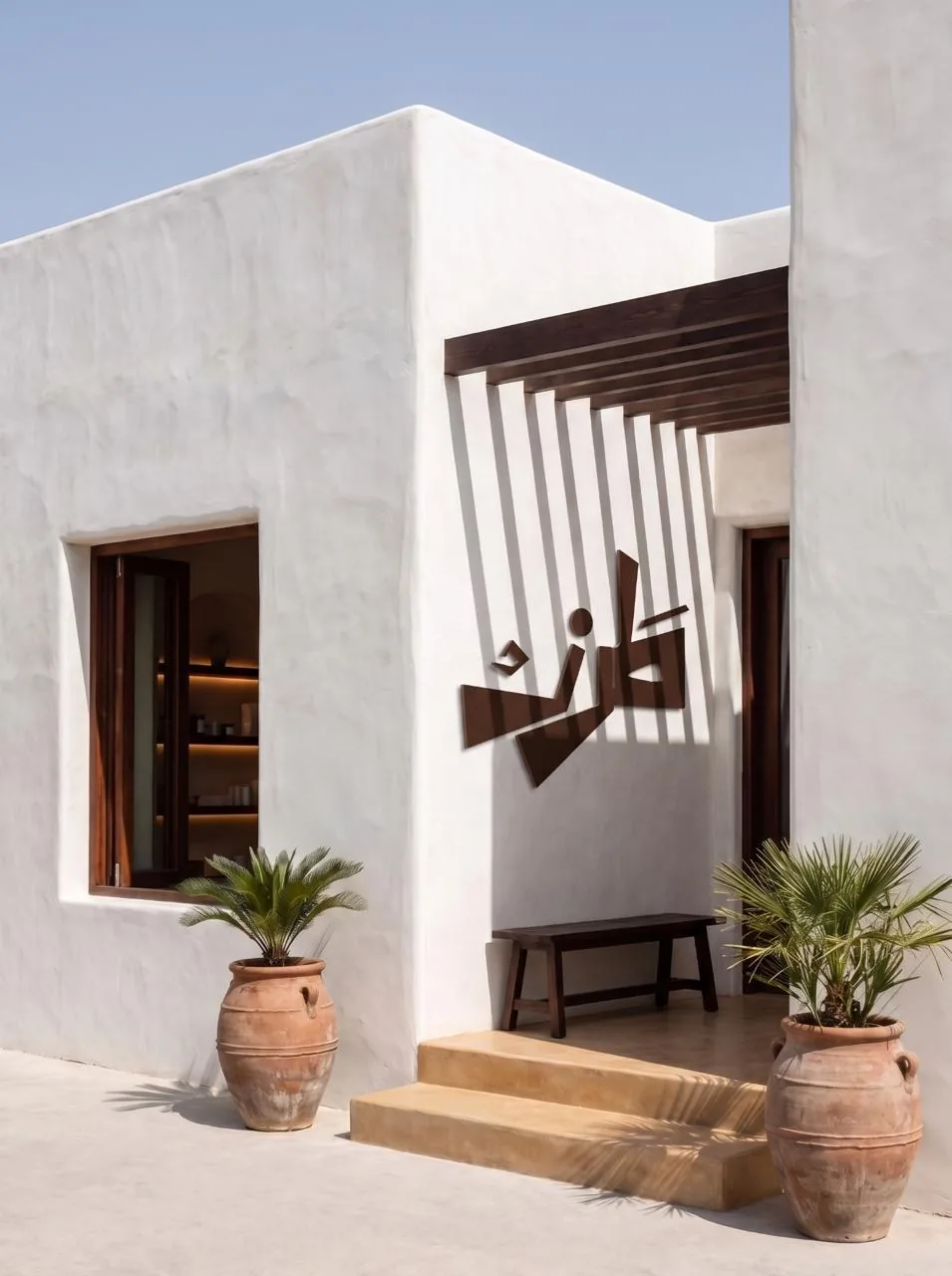 TRZ: the shopfront, the mark on hand-plastered white