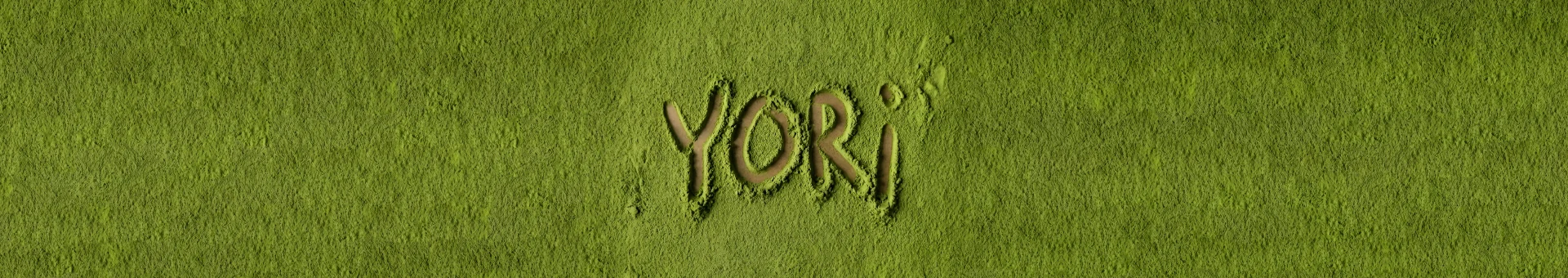 YORI CAFE: YORI written by hand in fine matcha powder